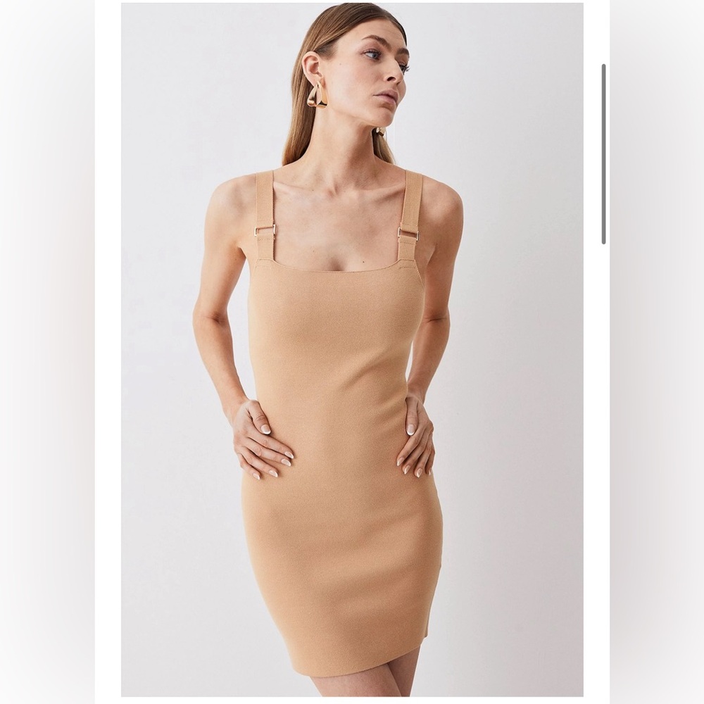 Karen Millen Milano Knit Gold Hardware Mini Dress